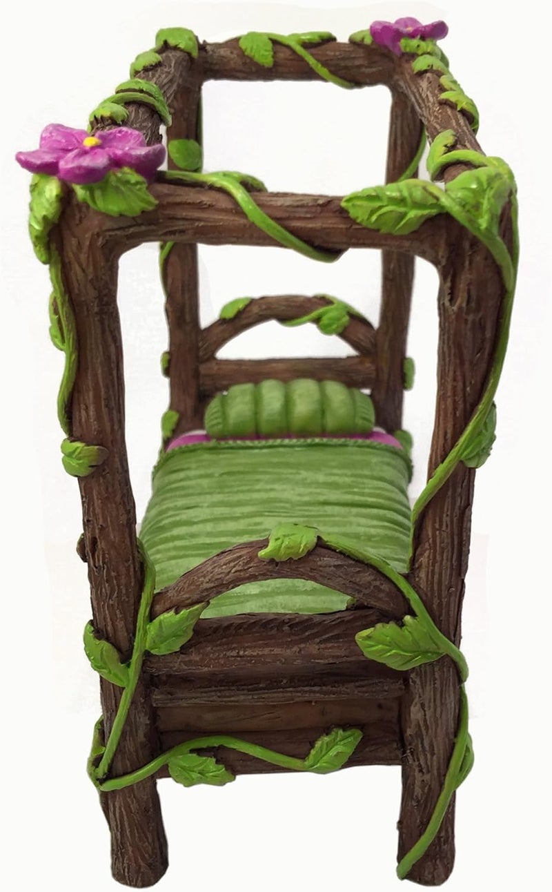 GlitZGlam Miniature Fairy and Baby Gnome Bed - 4-Post Miniature Bed for Your Gnome Garden, Pixies and Sprites - A Fairy Garden Accessory - Image 5